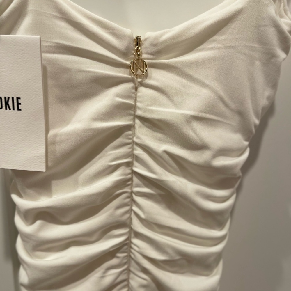 Nookie Fortune Ruched Midi Dress in White .Size XS - Picture 8 of 11